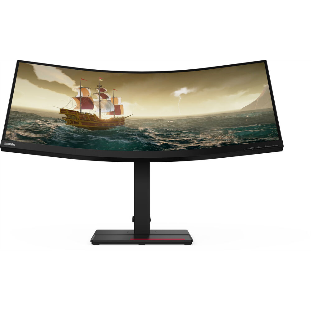 Lenovo ThinkVision T34w-20 34-inch Non-Touch Curved Monitor (61F3GAT1SA) — rear view