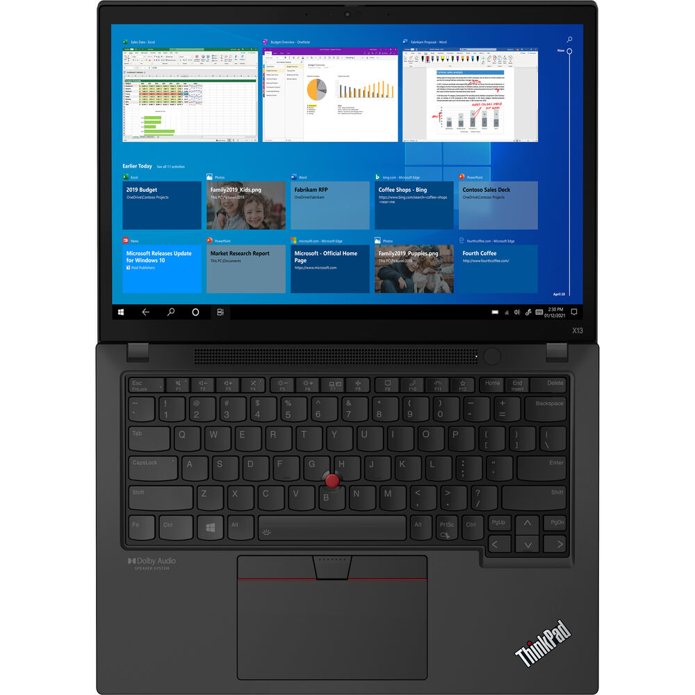 Lenovo ThinkPad X13 Notebook PC – Core i7-1165G7 / 13.3″ WUXGA / 16GB RAM / 512GB SSD / Win 10 Pro (20WK008HZA) — side view