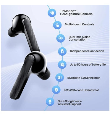 Ticwatch Mobvoi Wireless Gesture Earbuds Black product image 4