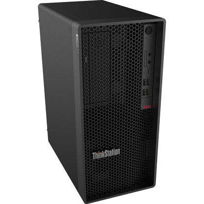 Lenovo ThinkStation P360 Tower Desktop PC – Core i9-12900K / 64GB RAM / 1TB SSD / Win 11 Pro (30FM006MSA) — side view