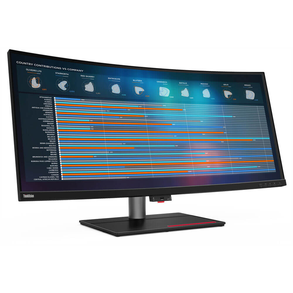 Lenovo ThinkVision P40w-20 39.7″ UHD Curved LED Monitor (62C1GAT6SA) — front view