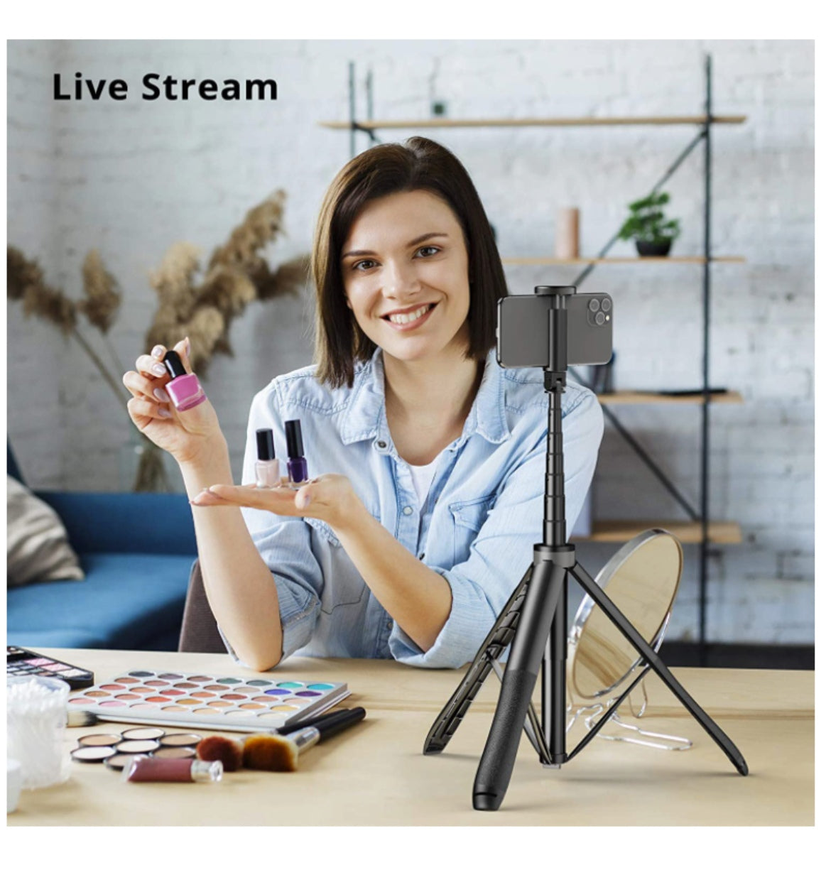 Atumtek Tripod Selfie Stick 51" With Bluetooth Remote Black product image 6