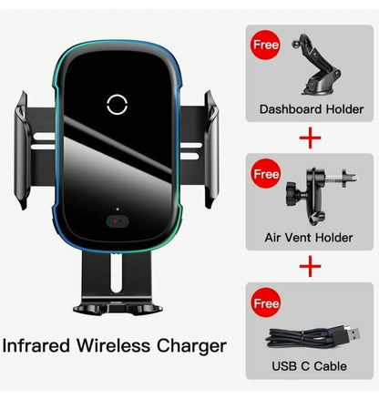 Baseus 15w Wireless Car Charger Vent/Dash Mount With Ir Sensor — detail view