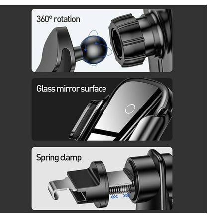 Baseus 15w Wireless Car Charger Vent/Dash Mount With Ir Sensor — in use