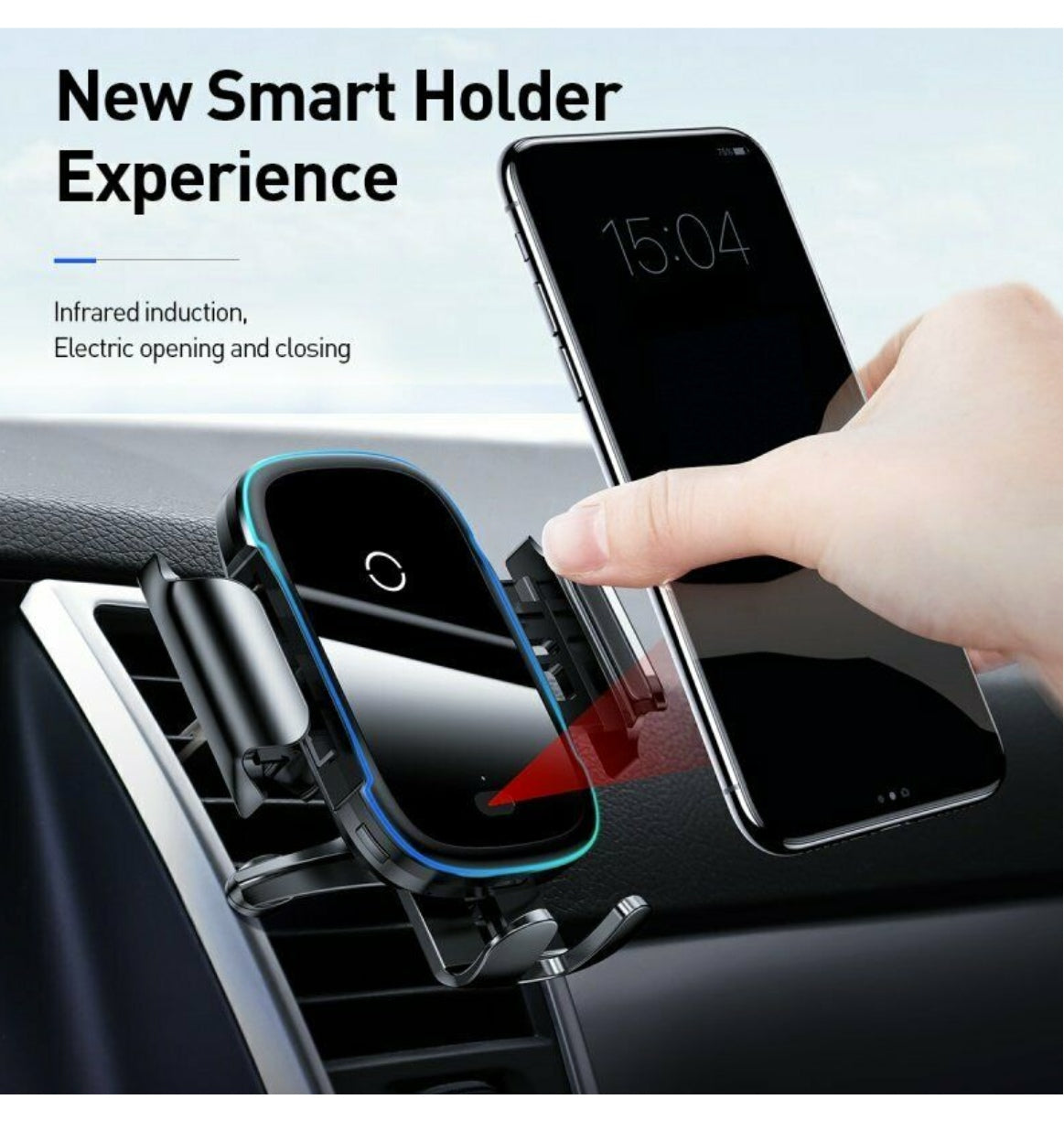 Baseus 15w Wireless Car Charger Vent/Dash Mount With Ir Sensor product image 3