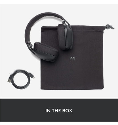 Logitech Zone Vibe 100 Wireless Headphones Graphite — front view