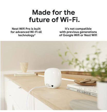 Google Nest Wi-Fi Pro 6e Mesh Router Snow 2pk (2022)