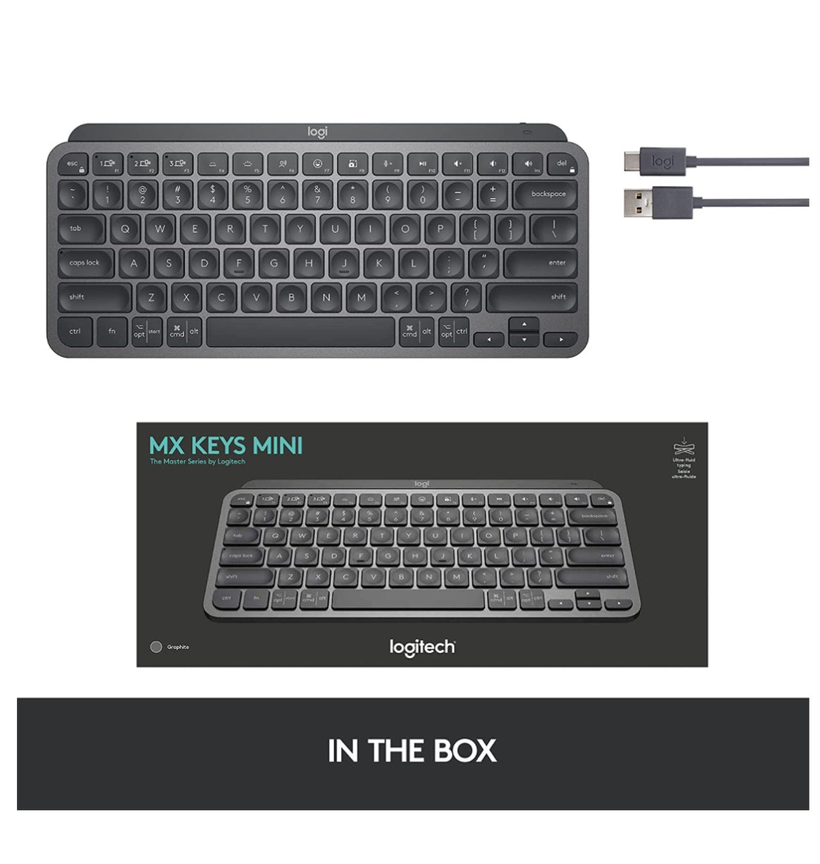 Logitech Mx Keys Mini Wireless Keyboard Graphite product image 10