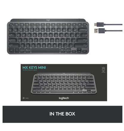 Logitech Mx Keys Mini Wireless Keyboard Graphite — front view