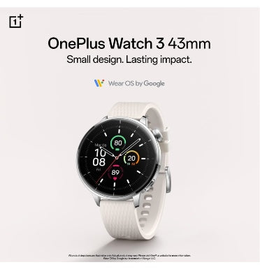 Oneplus Watch 3 43mm Silver Steel — rear view