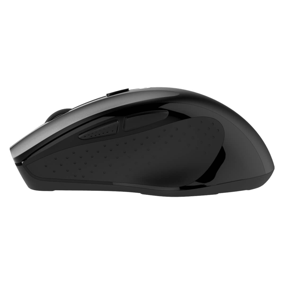 Volkano Aurum Series Rechargeable Bluetooth 2.4GHz Black Mouse (VK-20235-BK) — side view