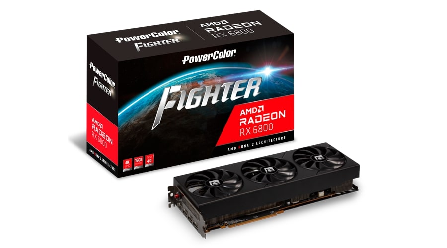 PowerColor Fighter AMD Radeon RX 6800 16GB GDDR6 Gaming Graphics Card (RX6800-16GB-FIGHTER) image 1