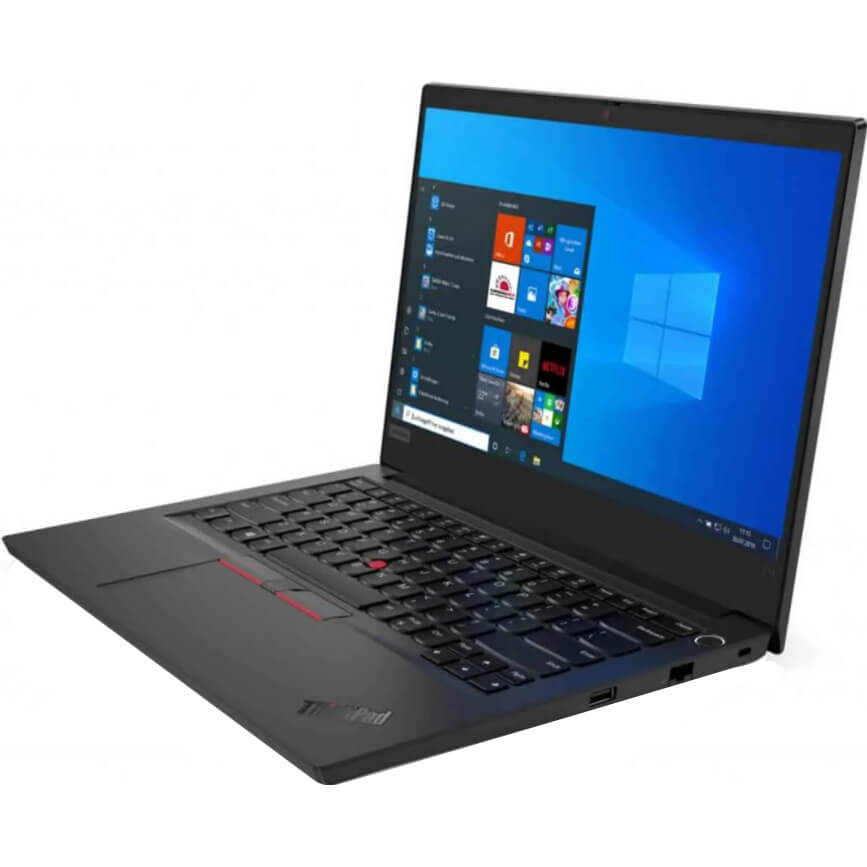 Lenovo ThinkPad E14 Notebook PC – Core i5-10210U / 14″ FHD / 8GB RAM / 256GB SSD / Windows 10 Pro (20RA000QZA) — side view