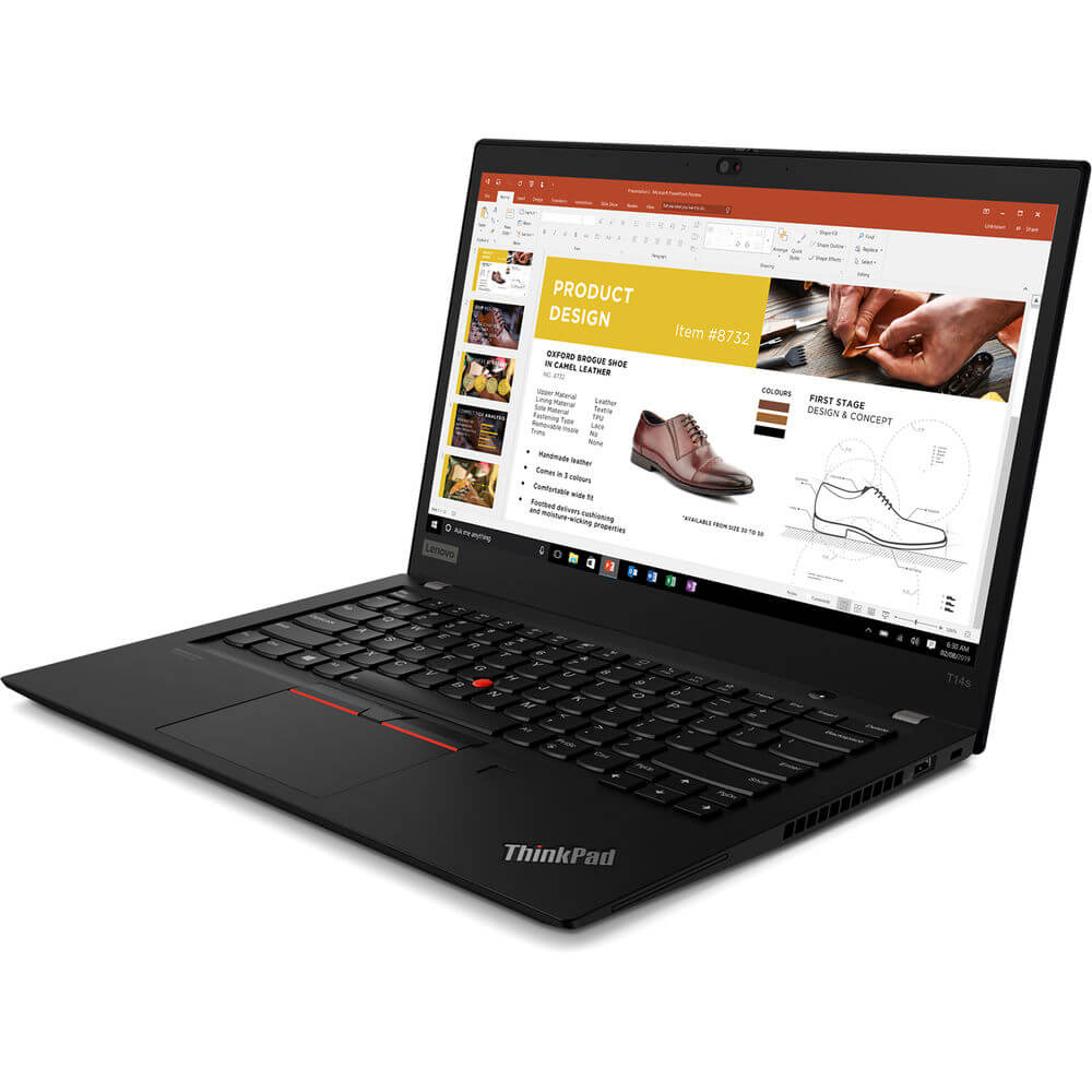 Lenovo ThinkPad T14s Gen 1 Notebook PC – Core i5-10210U / 14″ FHD / 8GB RAM / 512GB SSD / Win 10 Pro (20T0000SZA) — side view