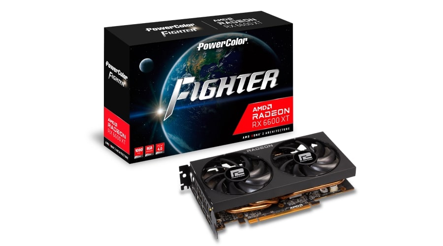 PowerColor Fighter AMD Radeon RX 6600 XT 8GB GDDR6 Gaming Graphics Card (RX6600XT-8GB-FIGHTER) image 1