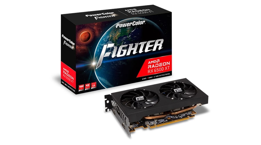 PowerColor Fighter AMD Radeon RX 6500 XT 4GB GDDR6 Gaming Graphics Card (RX6500XT-4GB-FIGHTER) image 1
