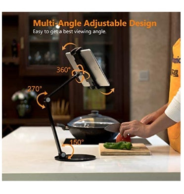 Inifispce Universal Multi-Angle Adjustable Long Arm Tablet Desktop Stand Holder Black product image 4