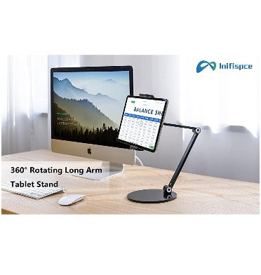 Inifispce Universal Multi-Angle Adjustable Long Arm Tablet Desktop Stand Holder Black product image 8