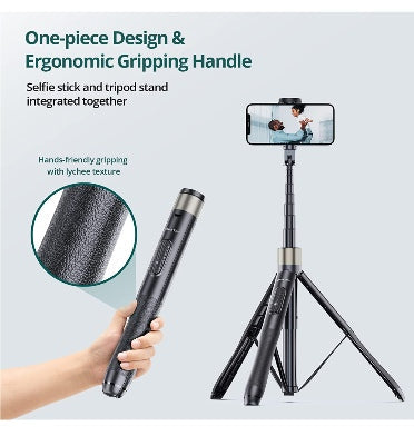 Atumtek Tripod Selfie Stick 65" With Bluetooth Remote Black product image 7