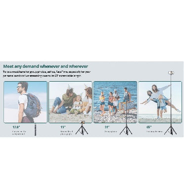 Atumtek Tripod Selfie Stick 65" With Bluetooth Remote Black product image 11