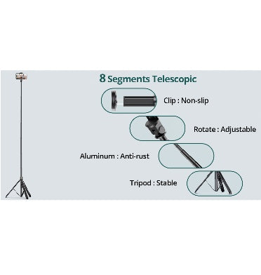 Atumtek Tripod Selfie Stick 65" With Bluetooth Remote Black product image 12