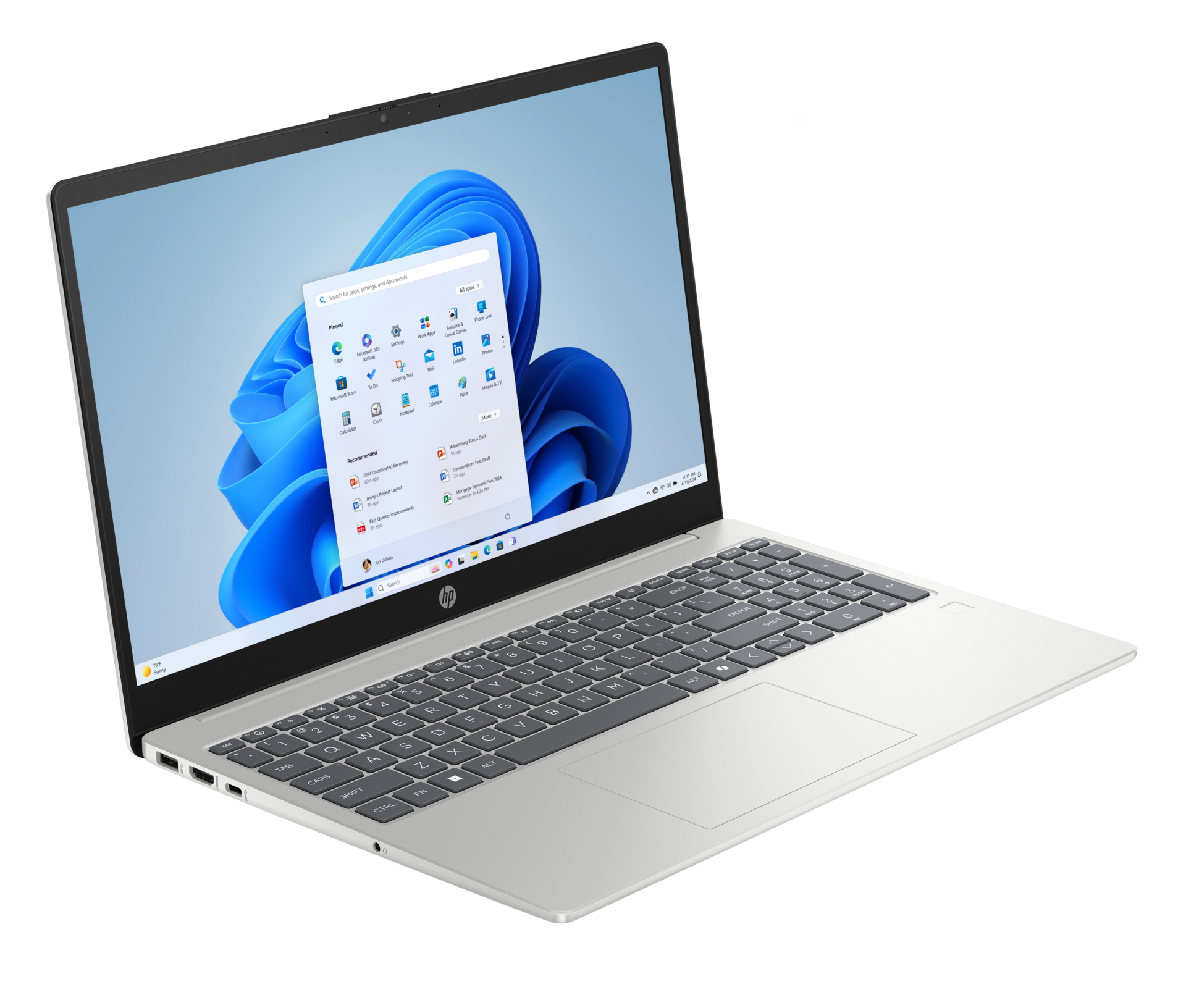 HP 15s AMD Ryzen 7 7730U 16GB RAM 512GB SSD Laptop Silver laptop image 3