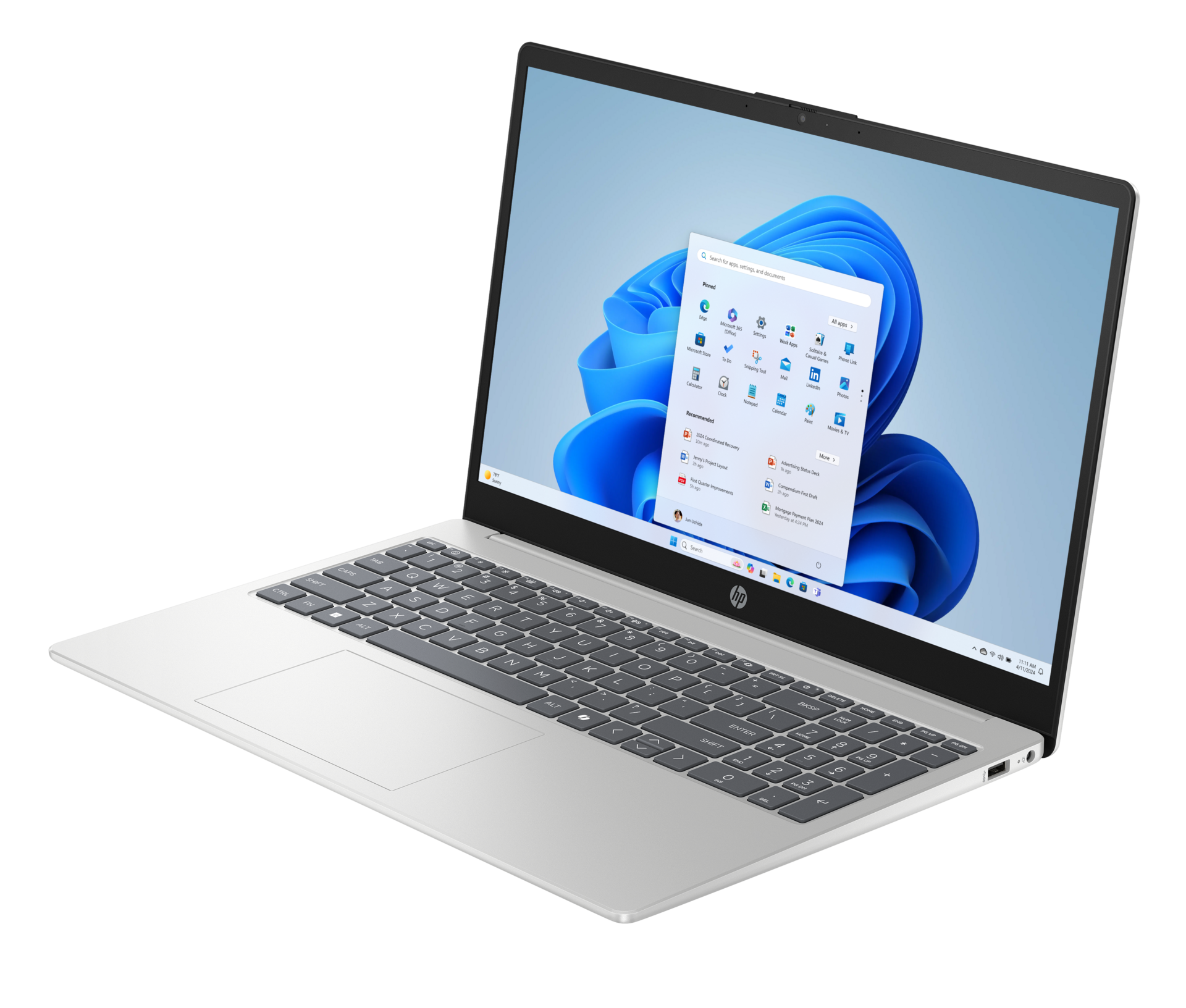 HP 15s AMD Ryzen 7 7730U 16GB RAM 512GB SSD Laptop Silver laptop image 2