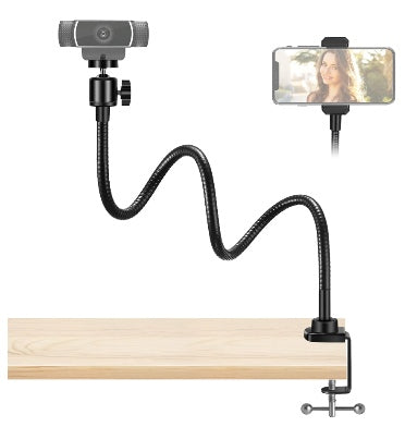Gooseneck Flexible Arm Webcam / Phone Adjustable Clamp Mount Black product image 1