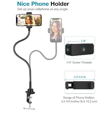 Gooseneck Flexible Arm Webcam / Phone Adjustable Clamp Mount Black product image 6