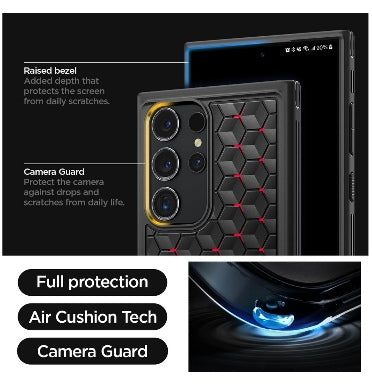 Spigen Samsung Galaxy S24 Ultra Premium Cryo Armor Case Black/Red product image 6