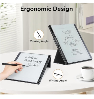 Coback Remarkable 2 Premium Leather Texture Multi-Angle Foldable Stand Cover Black product image 2