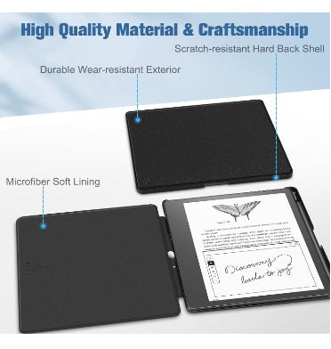 Fintie Amazon Kindle Scribe 10.2" (2022/2024) Premium Protective Slim Pu Leather Folio Cover W/Pen Holder Black product image 6