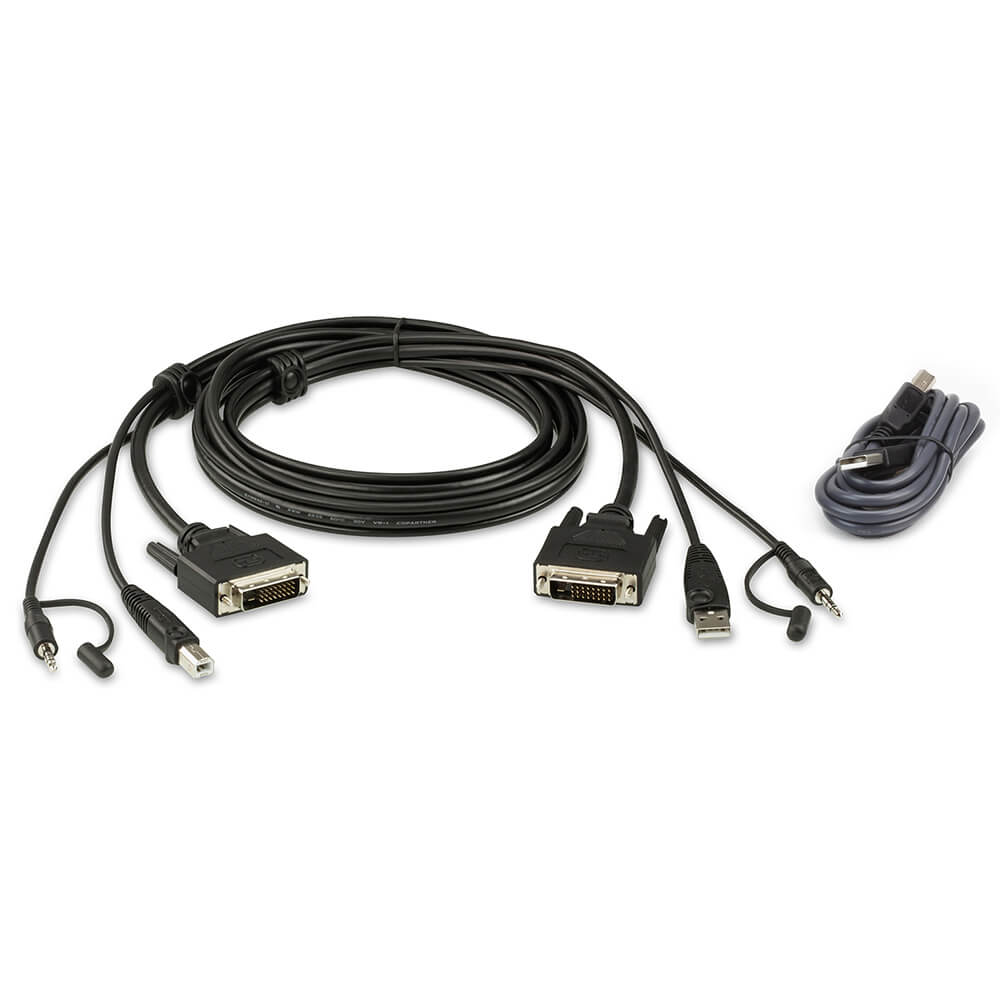 ATEN 6ft. Single Display DVI-D Secure KVM Cable Kit (2L-7D02UDX2) image 1