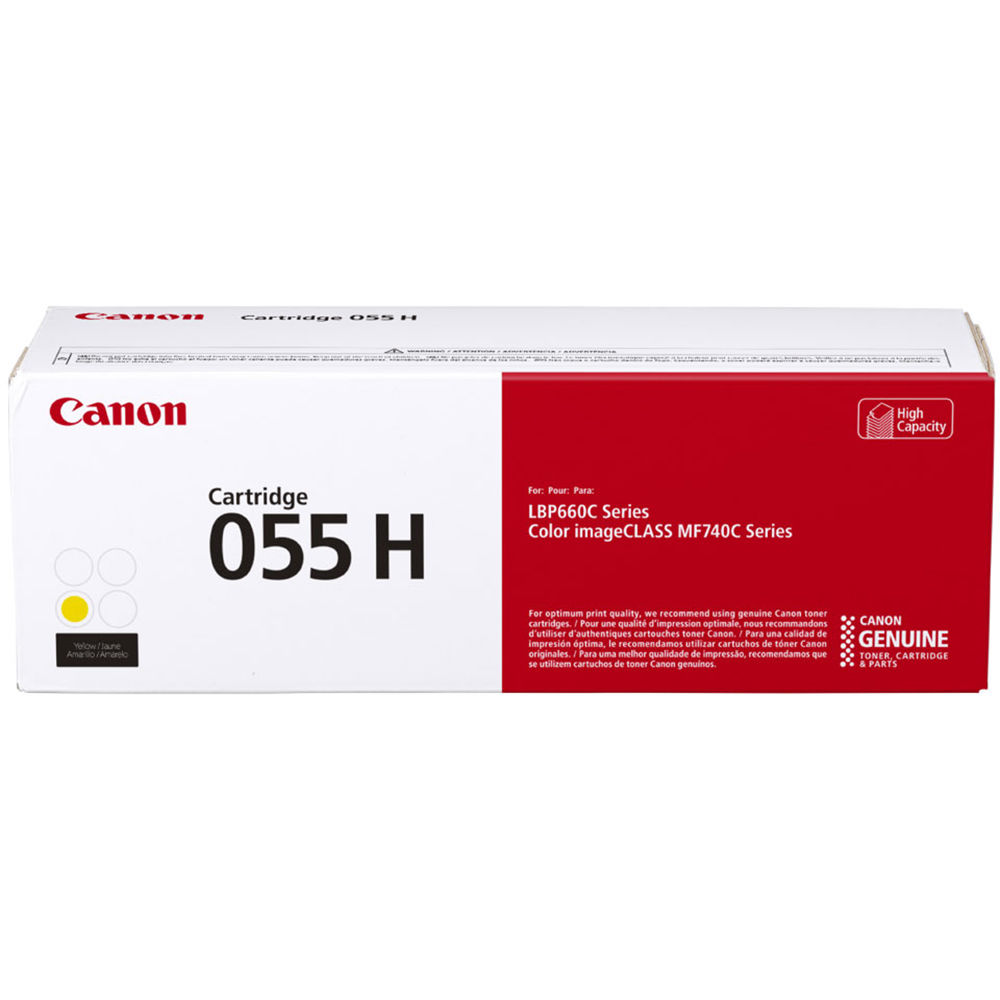 Genuine Canon 055H High Capacity Yellow Toner Cartridge (3017C002AA) image 1