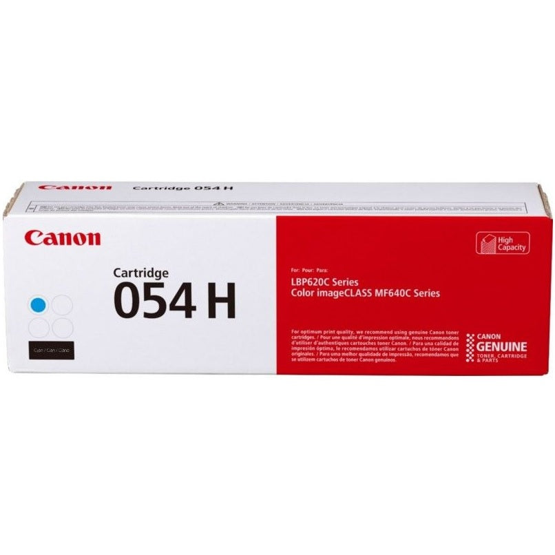 Genuine Canon 054H High Capacity Cyan Toner Cartridge (3027C002AA) image 1