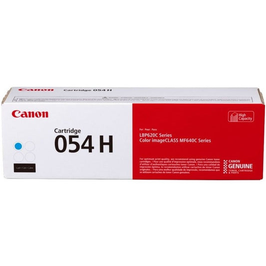Genuine Canon 054H High Capacity Cyan Toner Cartridge (3027C002AA) image 1