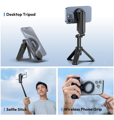 Ulanzi MagSafe Handle Grip Bluetooth Pocket Selfie Stick Tripod Black product image 4