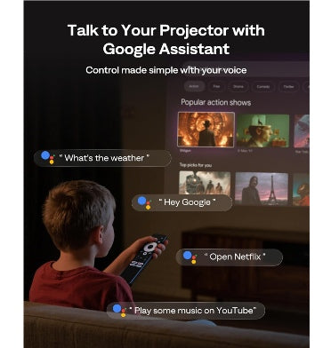 Aurzen Boom Air Portable Projector With Google TV Off-White product image 3