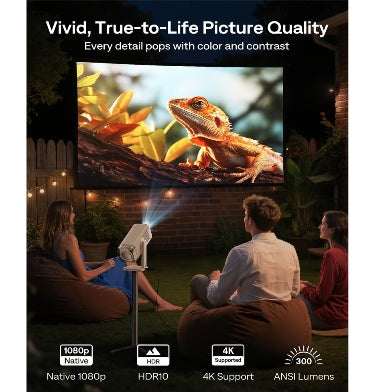Aurzen Boom Air Portable Projector With Google TV Off-White product image 7