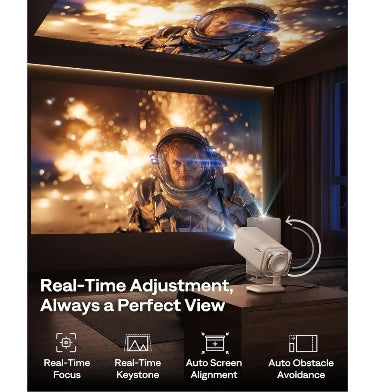 Aurzen Boom Air Portable Projector With Google TV Off-White product image 8