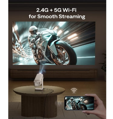 Aurzen Boom Air Portable Projector With Google TV Off-White product image 9