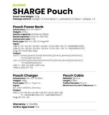 Sharge Pouch 10k 3-In-1 Detachable Fast Charging Powerbank product image 7