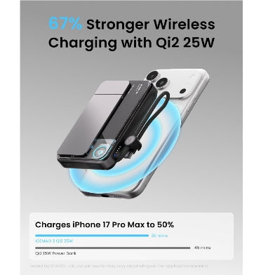 Sharge Icemag3 MagSafe 10000mah 25w Qi2 Powerbank With Active Cooling And Foldable Stand Black product image 3