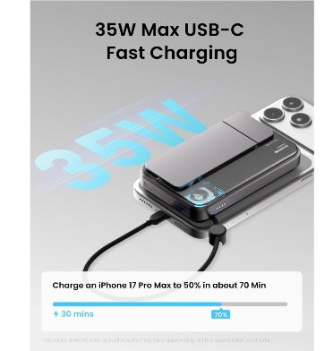 Sharge Icemag3 MagSafe 10000mah 25w Qi2 Powerbank With Active Cooling And Foldable Stand Black product image 4