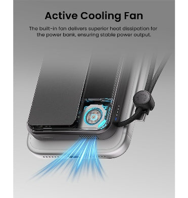 Sharge Icemag3 MagSafe 10000mah 25w Qi2 Powerbank With Active Cooling And Foldable Stand Black product image 6