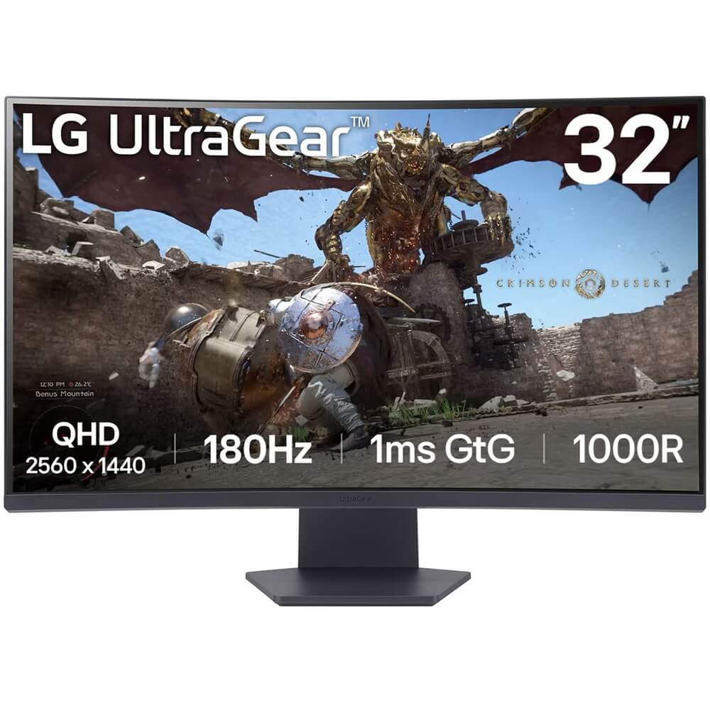 LG UltraGear 32-inch QHD VA Curved 180Hz Gaming Monitor (32GS60QC-B.AFBQ) image 1