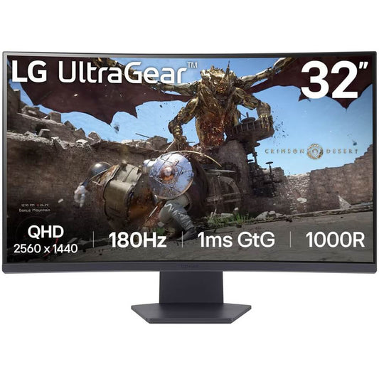 LG UltraGear 32-inch QHD VA Curved 180Hz Gaming Monitor (32GS60QC-B.AFBQ) image 1