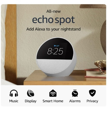 Amazon Echo Spot Smart Alarm Clock Glacier White (2024) product image 2