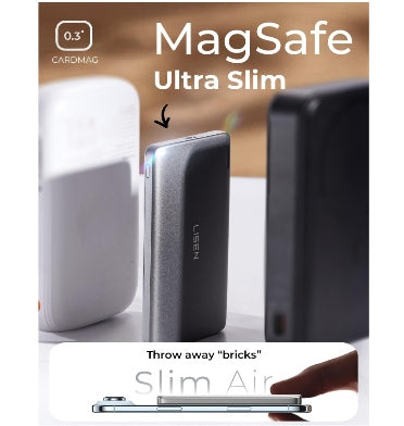 Lisen Ultra Slim MagSafe 5000mah Qi2 15w Wireless Magnetic Powerbank Ice Gray product image 3