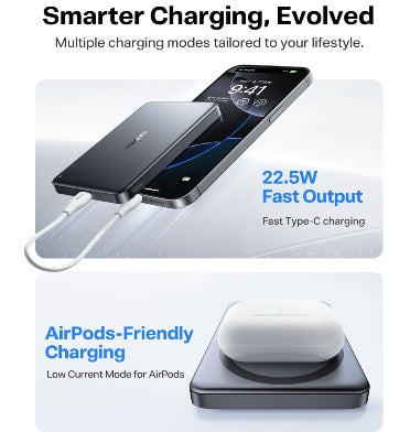 Torras Slim Minimag MagSafe 10000mah 22w Wireless Magnetic Powerbank Glacier Gray product image 5